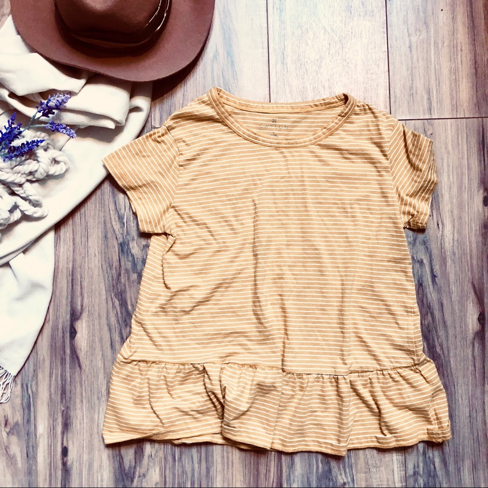 Yellow and white stripe t-shirt